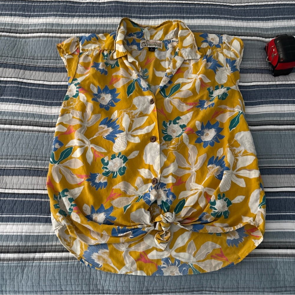 Patagonia Yellow Floral Button-Down Shirt